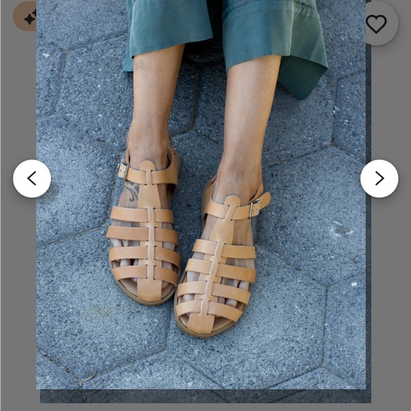 Tan/Peach Leather Fisherman Sandals - Picture 2 of 11